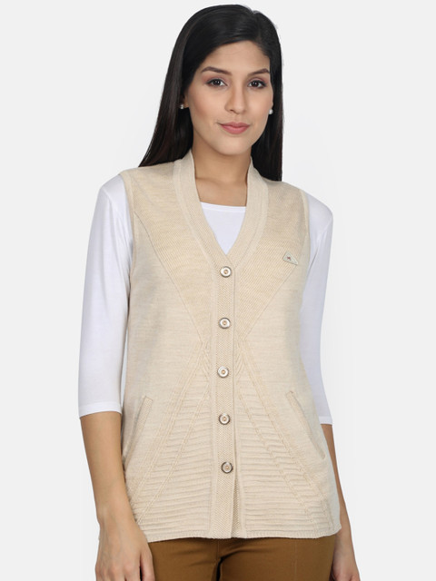 

Monte Carlo Women Beige Solid Sweater Vest