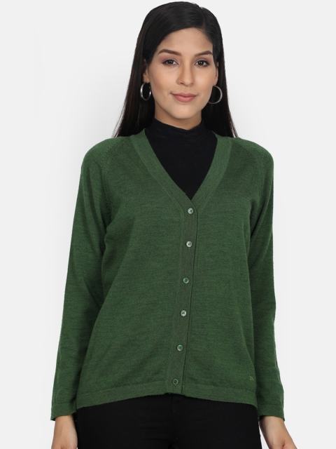 

Monte Carlo Women Green Solid Cardigan Sweater