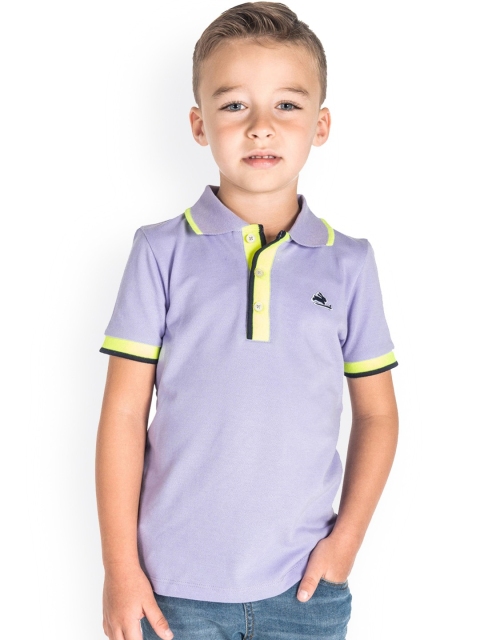 

Cherry Crumble Kids Lavender Solid Polo Collar T-shirt