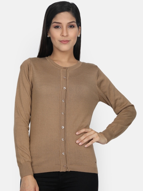

Monte Carlo Women Brown Solid Cardigan Sweater