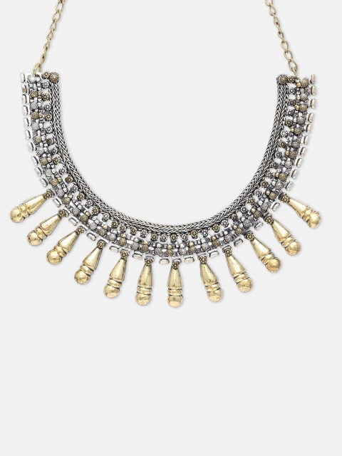 

Ethnic Necklace Silver-Plated Enamelled Necklace