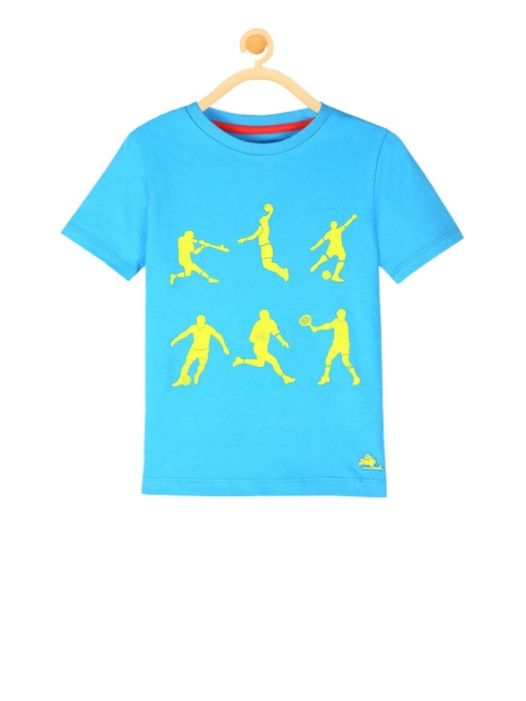 

Cherry Crumble Kids Blue & Fluorescent Green Printed T-shirt