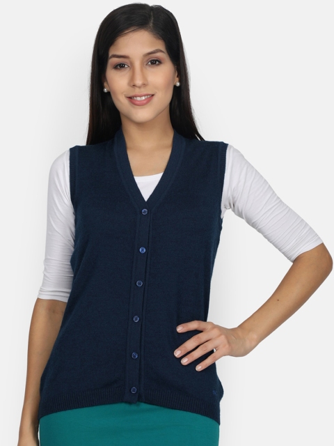 

Monte Carlo Women Navy Blue Solid Cardigan Sweater