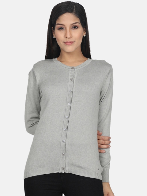 

Monte Carlo Women Grey Solid Cardigan Sweater