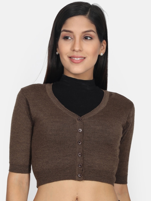 

Monte Carlo Women Brown Solid Cardigan Sweater