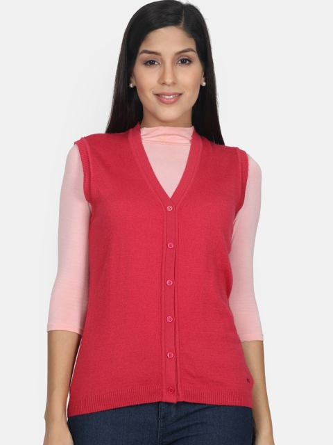 

Monte Carlo Women Red Solid Sweater Vest