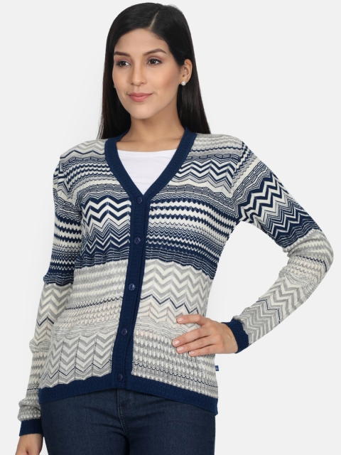 

Monte Carlo Women Grey Self Design Cardigan Sweater