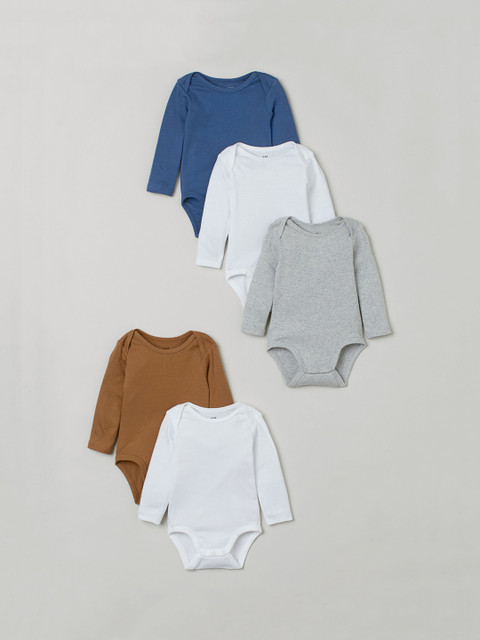 

H&M Kids 5-Pack Bodysuits, White