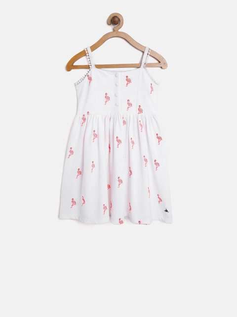 

Cherry Crumble Girls White Embroidered Fit and Flare Dress