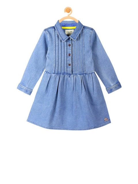 

Cherry Crumble Girls Blue Solid Shirt Dress