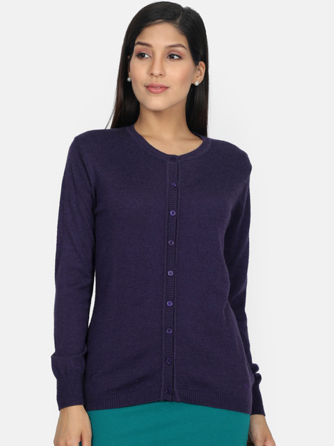 

Monte Carlo Women Purple Solid Cardigan