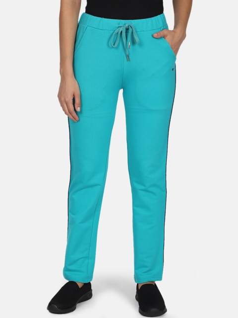 

Monte Carlo Women Turquoise-Blue Solid Straight-Fit Track Pants