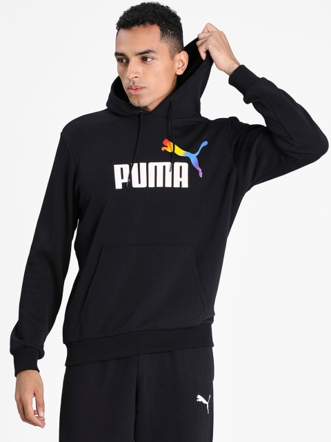 

Puma Men Black Printed Hooded Sweatshirt