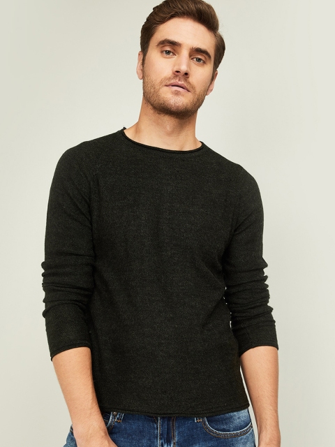 

Forca Men Olive Green Solid Pullover Sweater