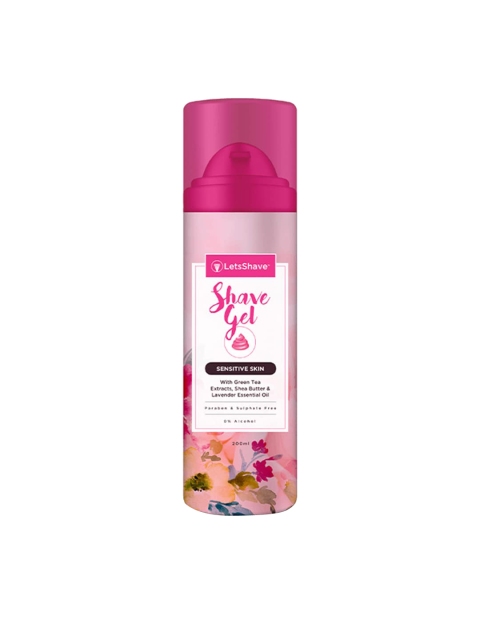 LetsShave Sensitive Skin Shave Gel 200 ml, Pink