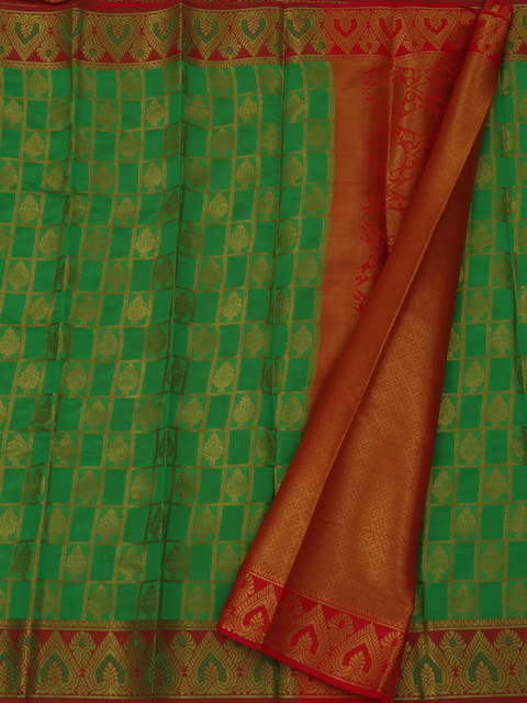 

Pothys Green Woven Design Jute Silk Saree
