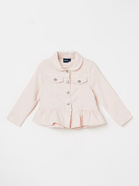 

Juniors by Lifestyle Girls Pink Solid Lightweight Denim Jacket