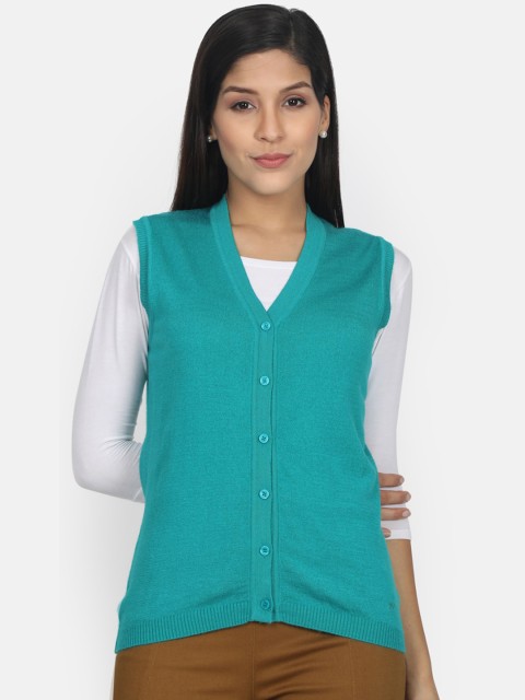

Monte Carlo Women Green Solid Cardigan Sweater