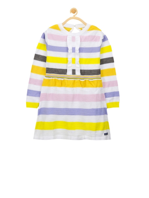 

Cherry Crumble Girls Multicoloured Striped A-Line Dress, Multi