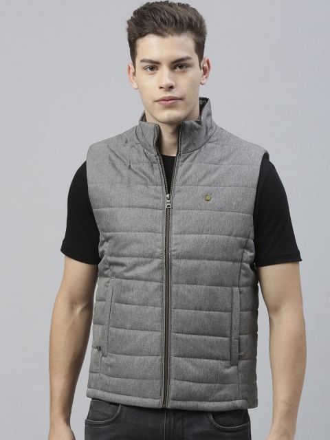 

RARE RABBIT Men Grey Solid Insulator Padded Jacket