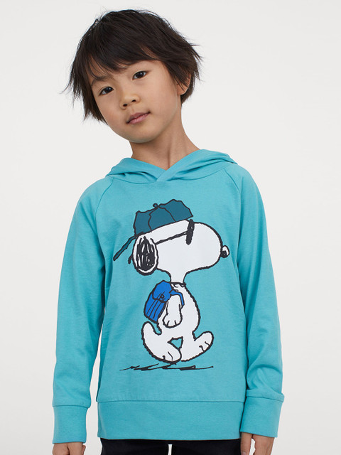 

H&M Boys Blue Printed Jersey Hoodie