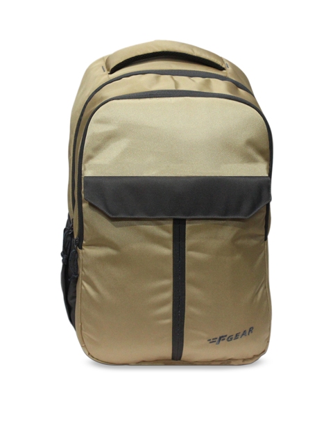 

F Gear Unisex Beige & Grey Solid Backpack