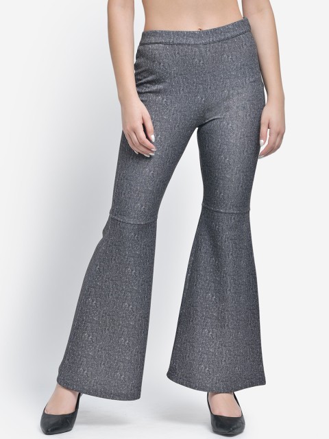

Texco Women Grey Solid Flared Palazzos