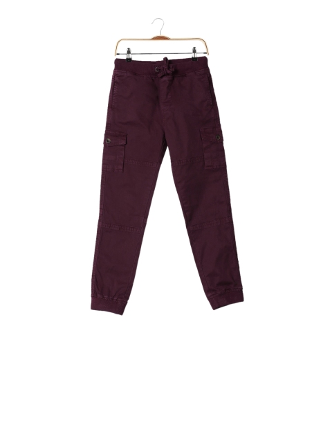 

Cherokee Boys Maroon Regular Fit Solid Joggers