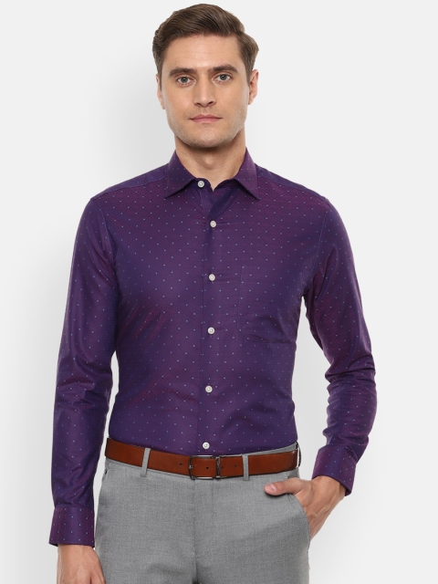 

Louis Philippe Men Purple Regular Fit Printed Formal Shirt