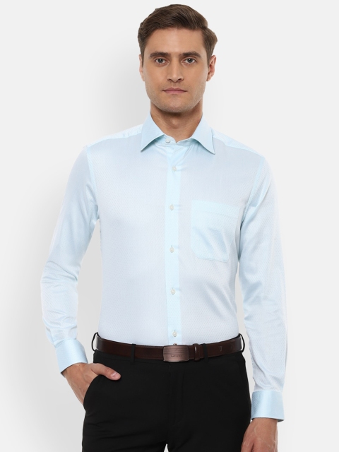 

Louis Philippe Men Blue Regular Fit Self Design Formal Shirt