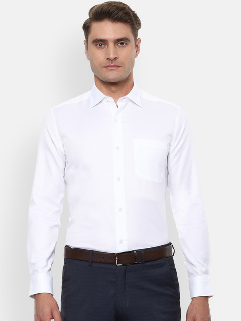 

Louis Philippe Men White Regular Fit Solid Formal Shirt
