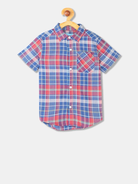 

The Childrens Place Boys Red & Blue Regular Fit Checked Casual Shirt