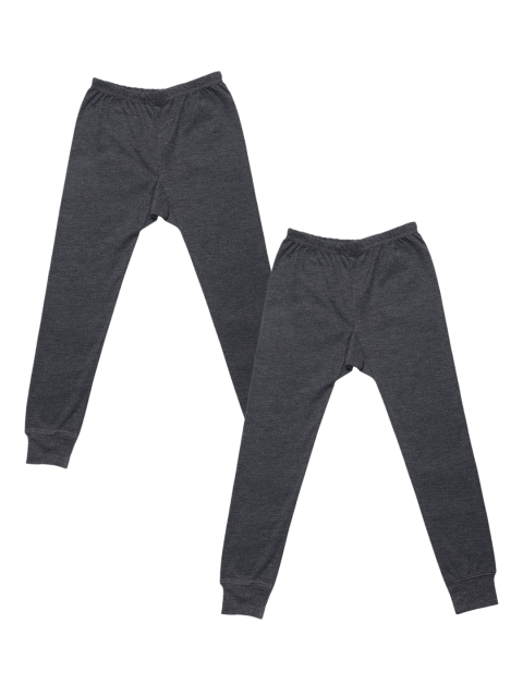 

VIMAL JONNEY Kids Pack Of 2 Grey Solid Thermal Bottoms