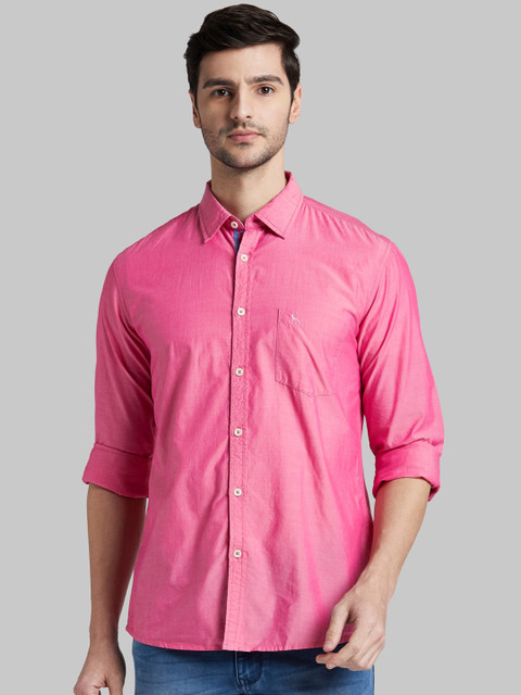 

Parx Men Pink Slim Fit Solid Casual Shirt