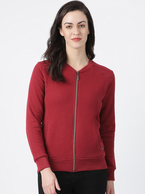 

Monte Carlo Women Red Solid Sweatshirt