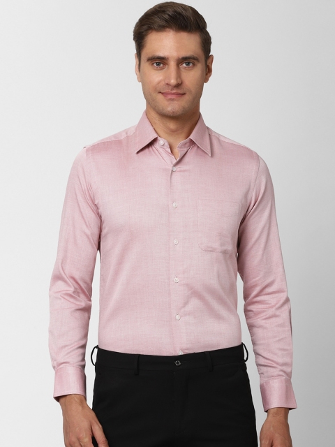 

Peter England Elite Men Red & Off-White Slim Fit Self Design Formal Shirt