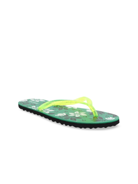 

SALARIO Women Green Printed Thong Flip-Flops