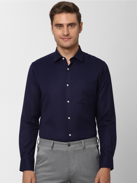 

Peter England Elite Men Navy Blue Regular Fit Self Design Formal Shirt