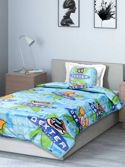 

Saral Home Turquoise Blue Cartoon Characters Mild Winter 180 GSM Single Bed Quilt