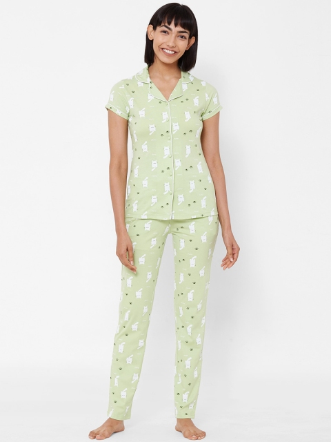 

Sweet Dreams Women Green Printed Night suit