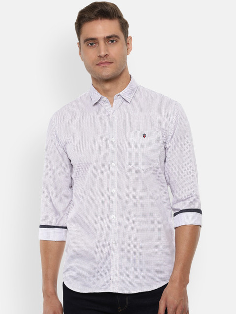 

Louis Philippe Jeans Men White Slim Fit Printed Casual Shirt