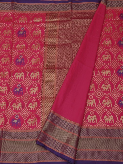 

Pothys Pink Woven Design Jute Silk Saree