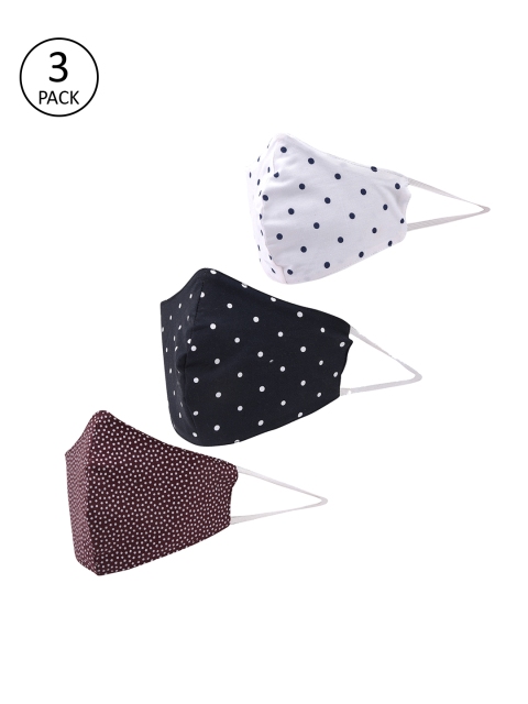 

Lioncrown Unisex Pack of 3 Printed 3-Ply Anti-Pollution Reusable Cloth Masks, White