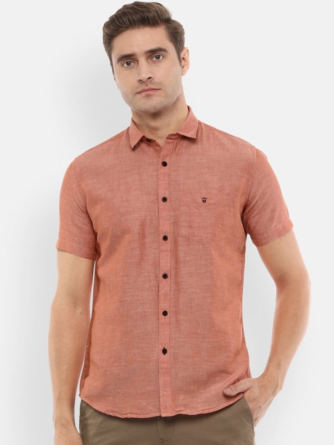 

Louis Philippe Sport Men Peach-Coloured Slim Fit Solid Casual Shirt