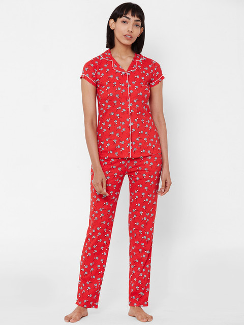

Sweet Dreams Women Red Printed Night suit