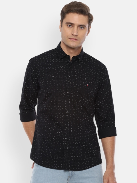

Louis Philippe Jeans Men Black Slim Fit Printed Casual Shirt