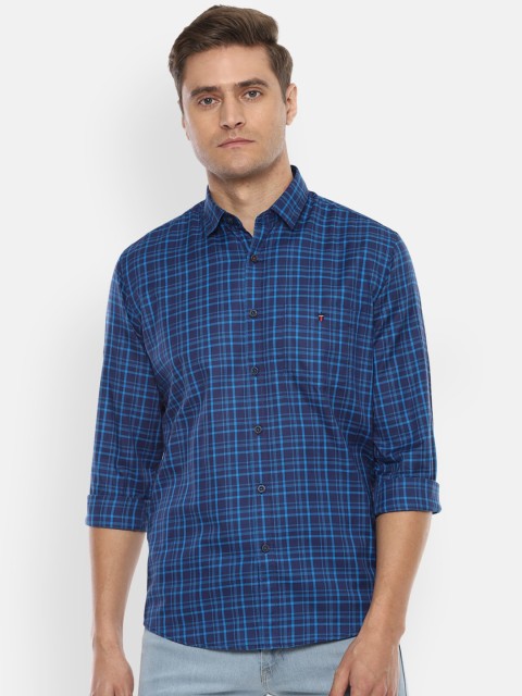 

Louis Philippe Sport Men Blue Slim Fit Checked Casual Shirt