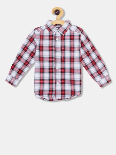 

The Childrens Place Boys White & Red Regular Fit Checked Casual Shirt
