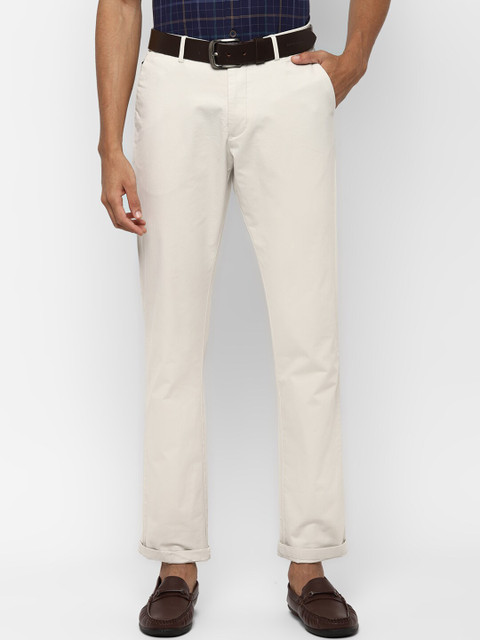 

Allen Solly Men Cream-Coloured Regular Fit Solid Regular Trousers