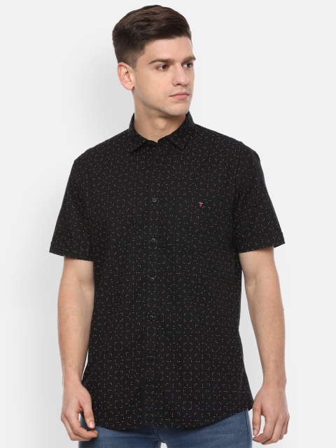 

Louis Philippe Jeans Men Black Slim Fit Printed Casual Shirt